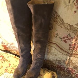 Lucky Brand Gray Suede Over the Knee, Back Zip, Boots, Awesome Boots, MUST HAVE!